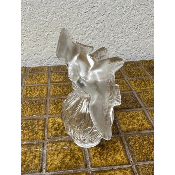 MCM Vintage Nina Ricci L’air du Temps Lalique Crystal Perfume Bottle-signed - Picture 1 of 8